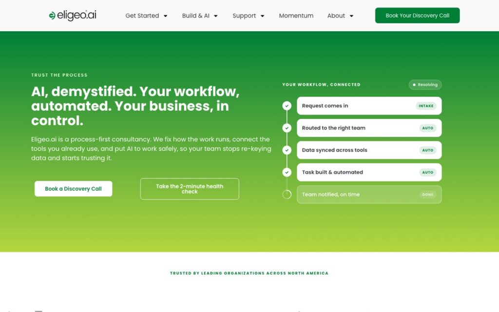 Screenshot of the Eligeo homepage, taken 12 October 2026