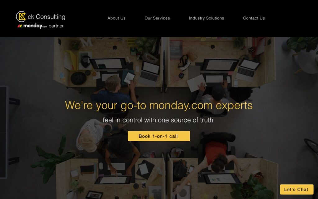 Screenshot of the Kick Consulting homepage, taken 12 October 2026